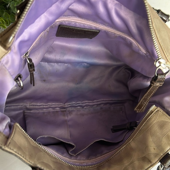 Coach Tan and Brown Signature Shoulder Bag - Picture 13 of 17